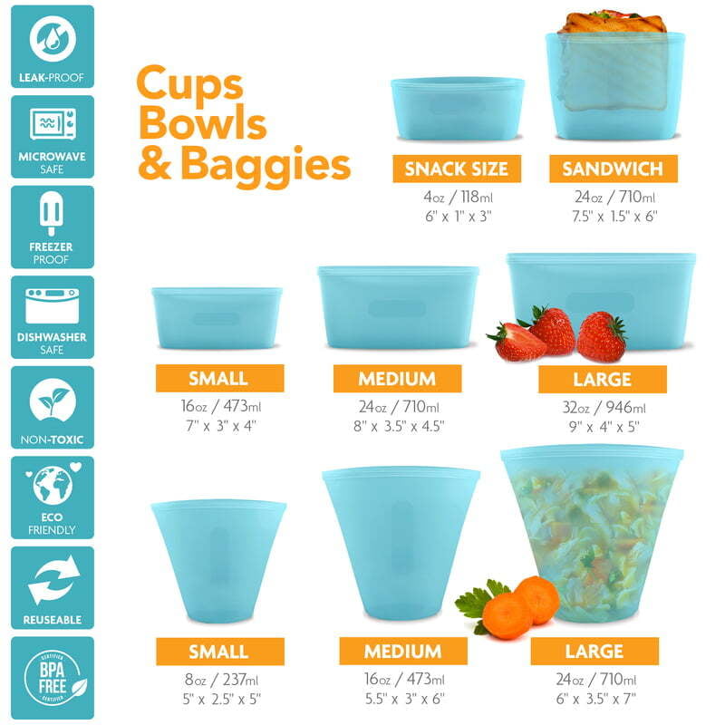 ZipNow Silicone Lifestyle Bags (Pack of 8)