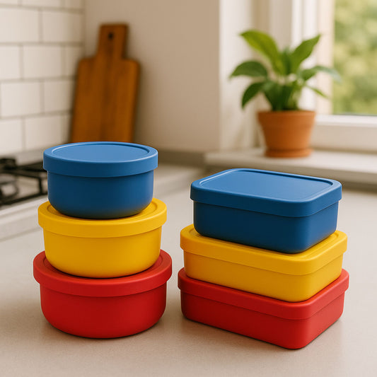 ZipNow Silicone Family Container Combo – 6-Piece Container Set