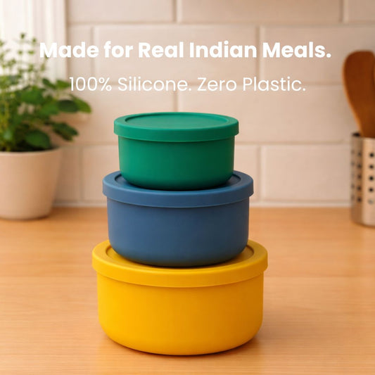 ZipNow Silicone Multi-Use Round Containers (Pack of 3)