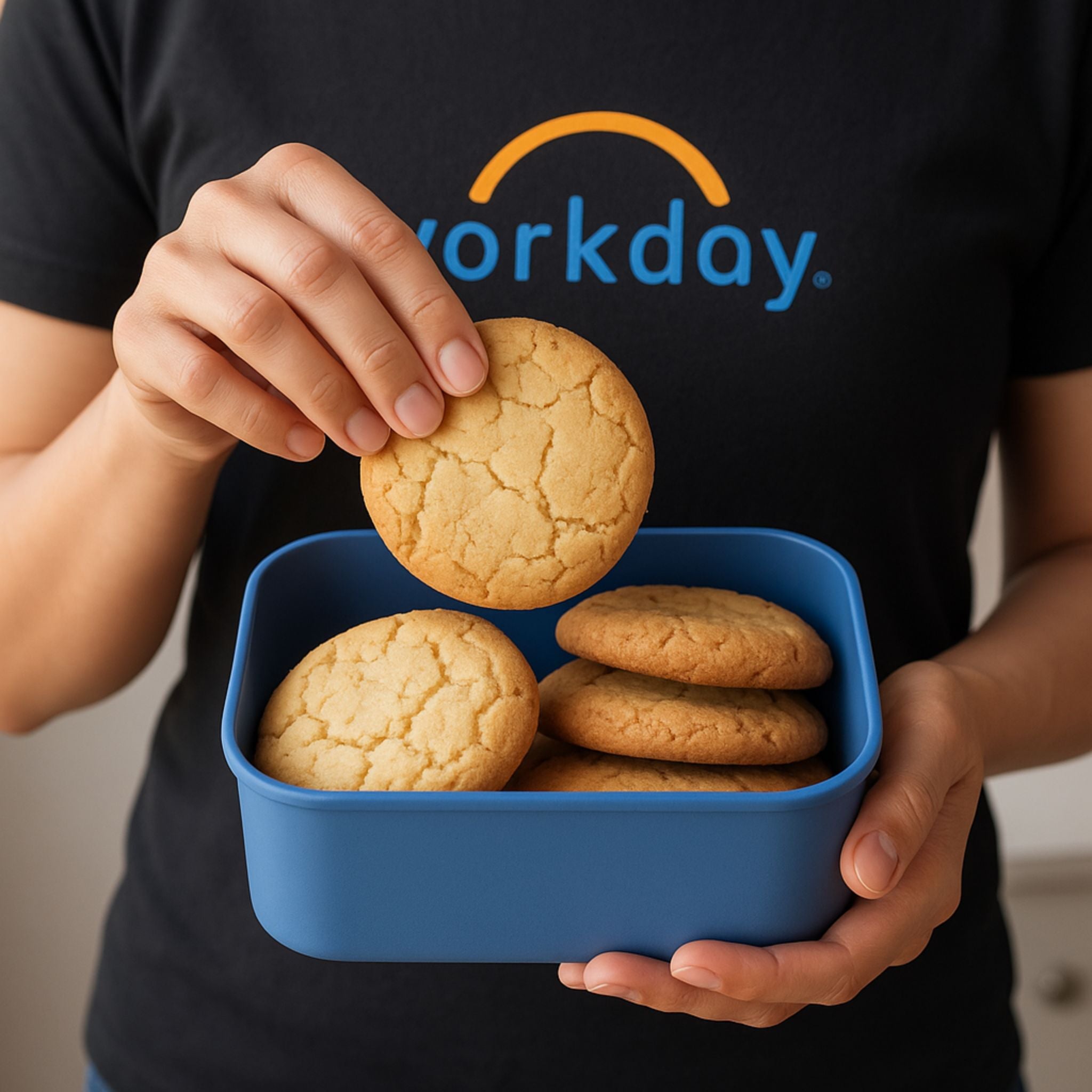 ZipNow Silicone Multi-Use Rectangle Container used for cookie storage – ideal for snacks and baking needs
